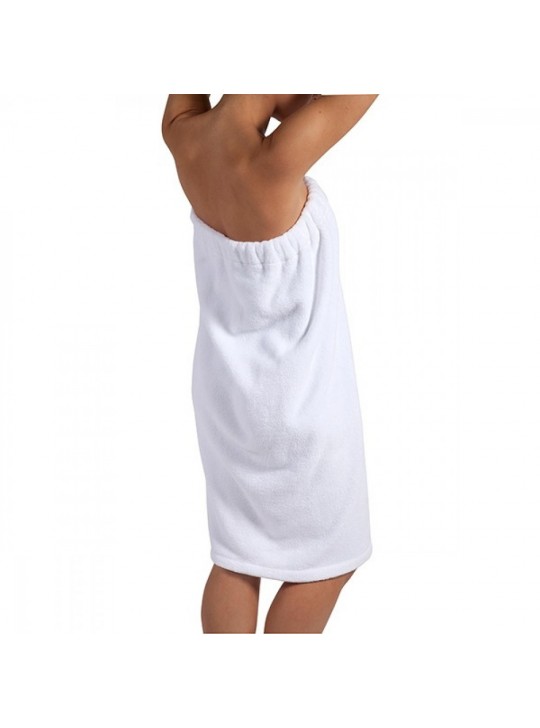 Plush Fleece Spa Women's Shower Bath Body Wrap with Velcro & Snaps + Pockets size: L/XL